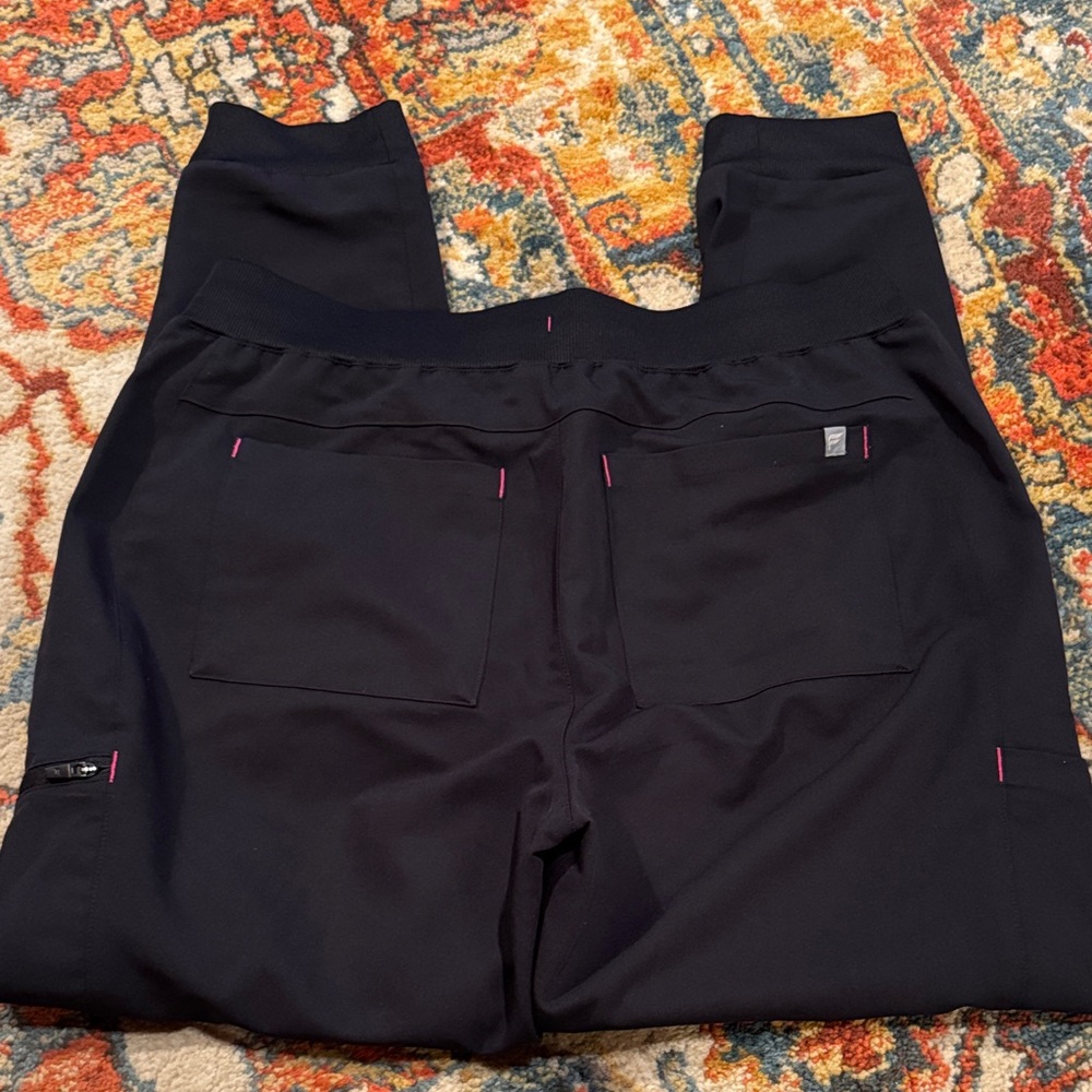 Fabletics Black Joggers with Pink Accents - Picture 3 of 4
